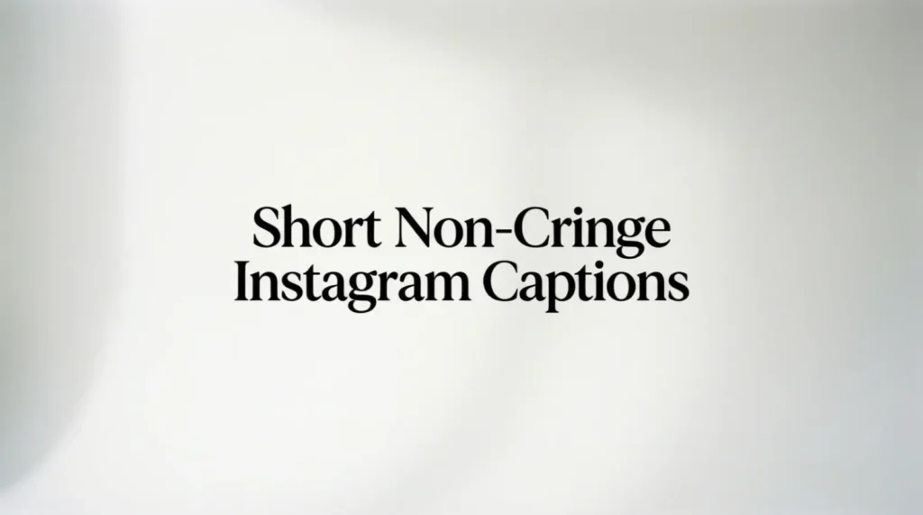 Short Non-Cringe Instagram Captions