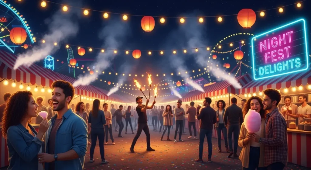 Night Festival Captions