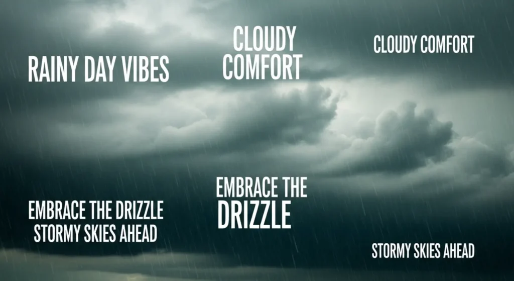 Rainy and Cloudy Weather Captions