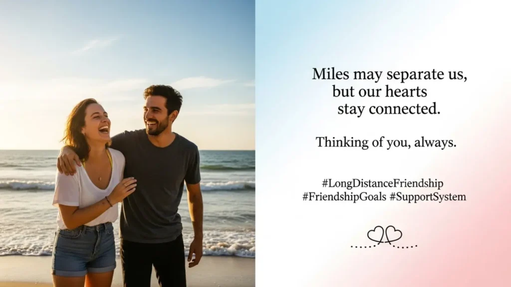 Long Distance Friendship Instagram Captions for Support