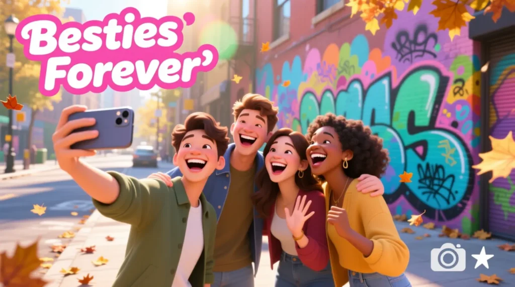 Snapchat Selfies Captions with Friends