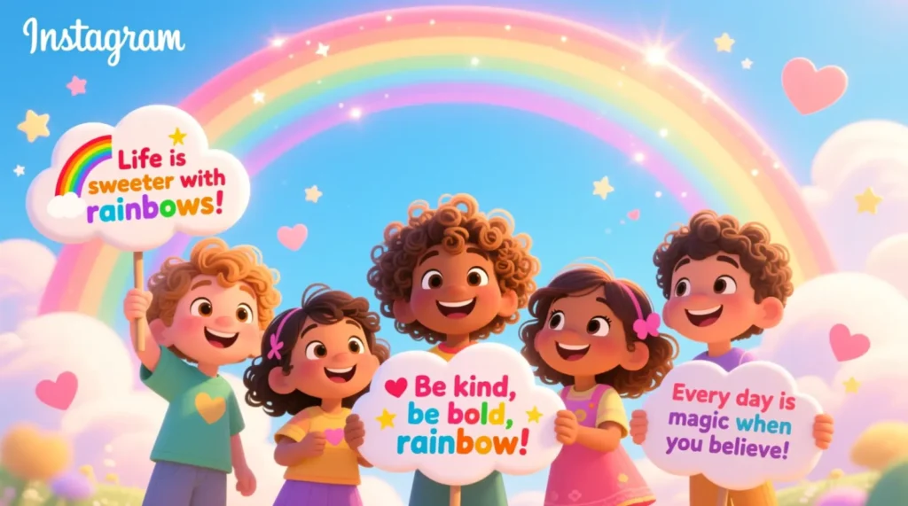 Rainbow Instagram Captions for Kids