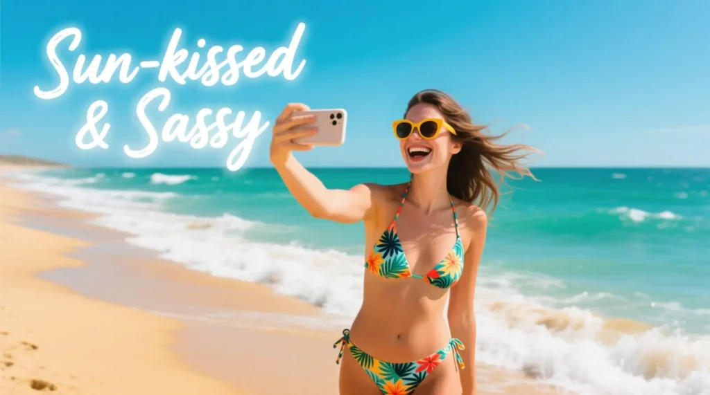 Beach Clever Selfie Captions for Summer Vibes
