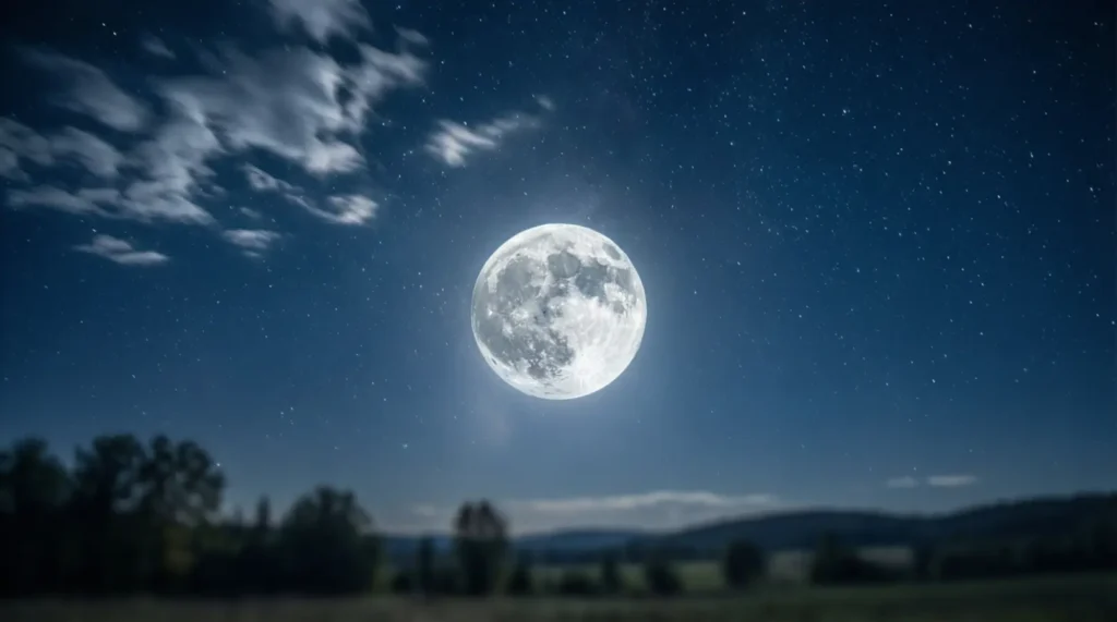 Full Moon and Night Sky Captions