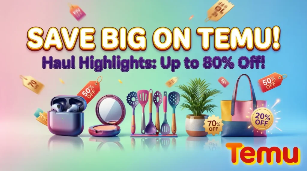 Discount Temu Shopping Haul Captions to Highlight Savings
