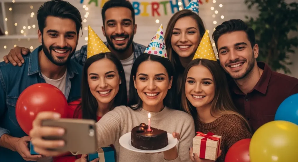 Birthday Selfie Captions with Friends