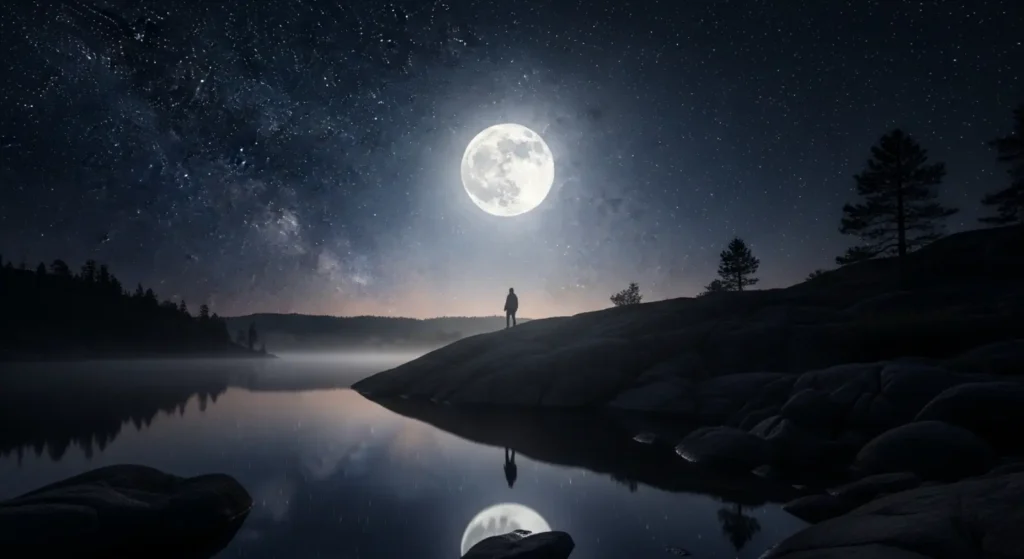 Night Sky and Moon Captions